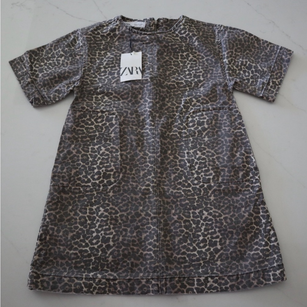 Zara Animal Print Short Sleeve Dress
